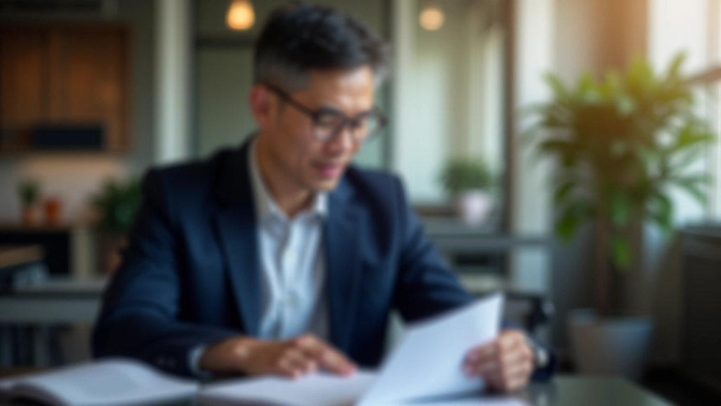 Professional financial advisor reviewing retirement documents with a client at a modern office desk in Hong Kong