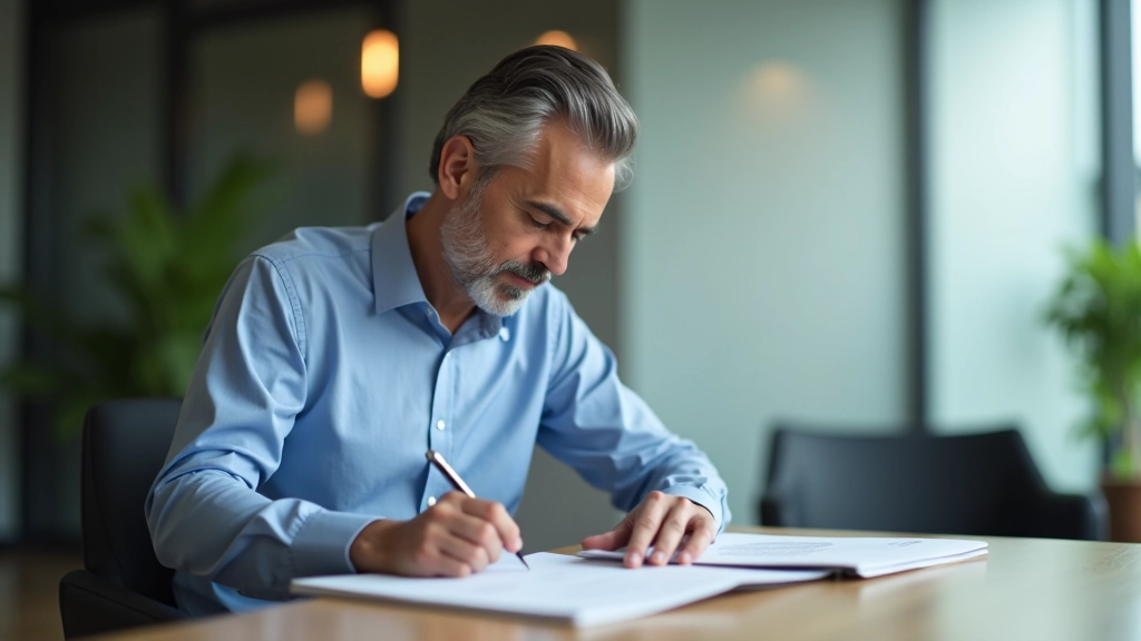 Person reviewing MPF investment options and fund statements at a desk with documents