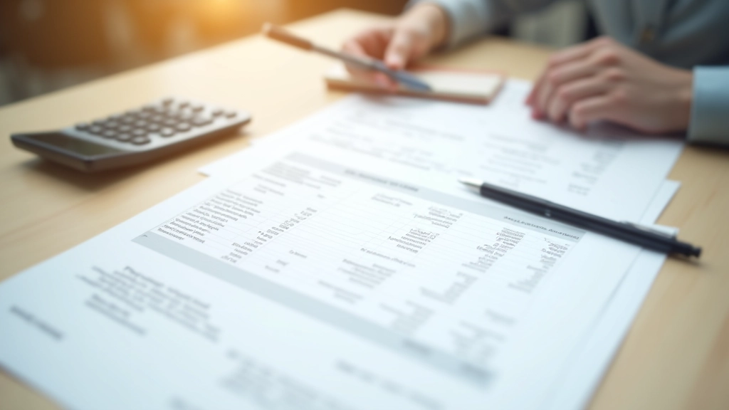 Tax form showing deduction fields and calculations with pension contribution documentation visible